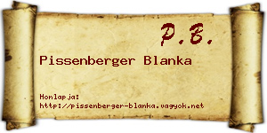 Pissenberger Blanka névjegykártya